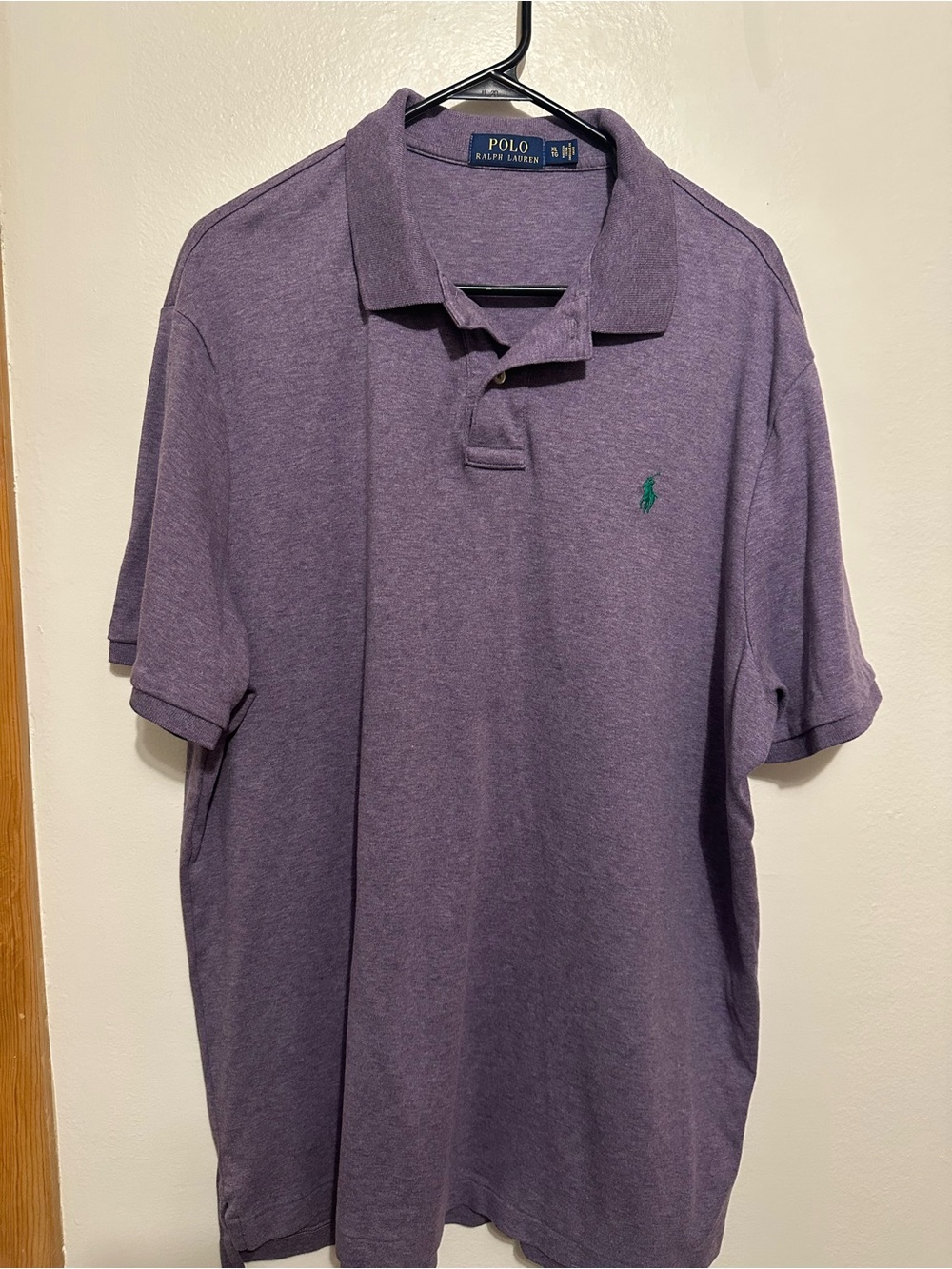 Polo Ralph Lauren Classic Fit Polo Shirt in Heathered Purple w/ Green Pony XL SS